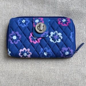 Vera Bradley Blue and Purple Floral Wallet